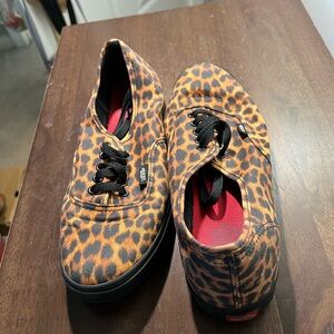 Vans Leopard Pattern Sneakers with Black Accents
